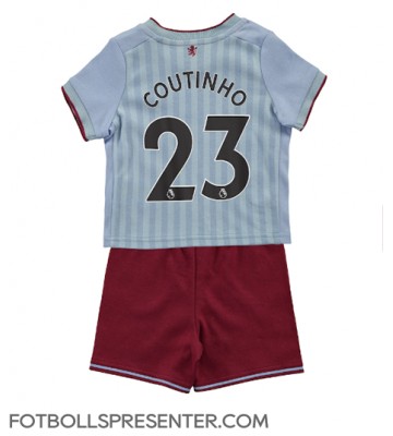 Aston Villa Philippe Coutinho #23 Bortatröja Barn 2022-23 Kortärmad (+ korta byxor)
